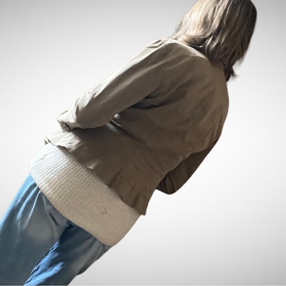 Vintage MarcCain Khaki Cotton-Blend Ruffle Blazer N2 - Picture 4 of 14